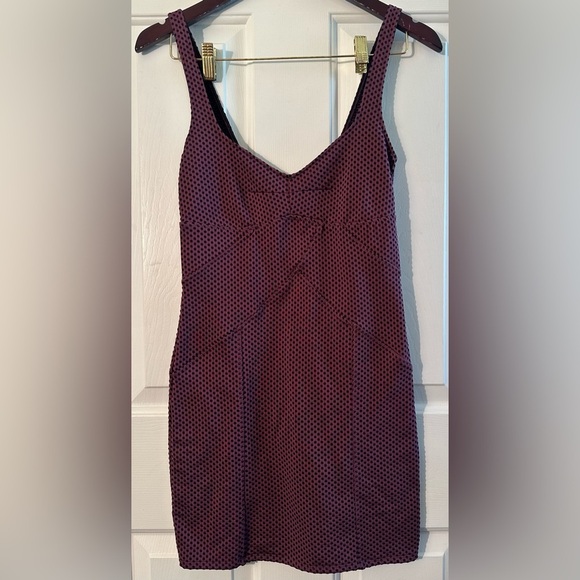 Intimately FREE PEOPLE Plum Berry Polka Dot Bodycon Slip Dress Sz S - Picture 2 of 10